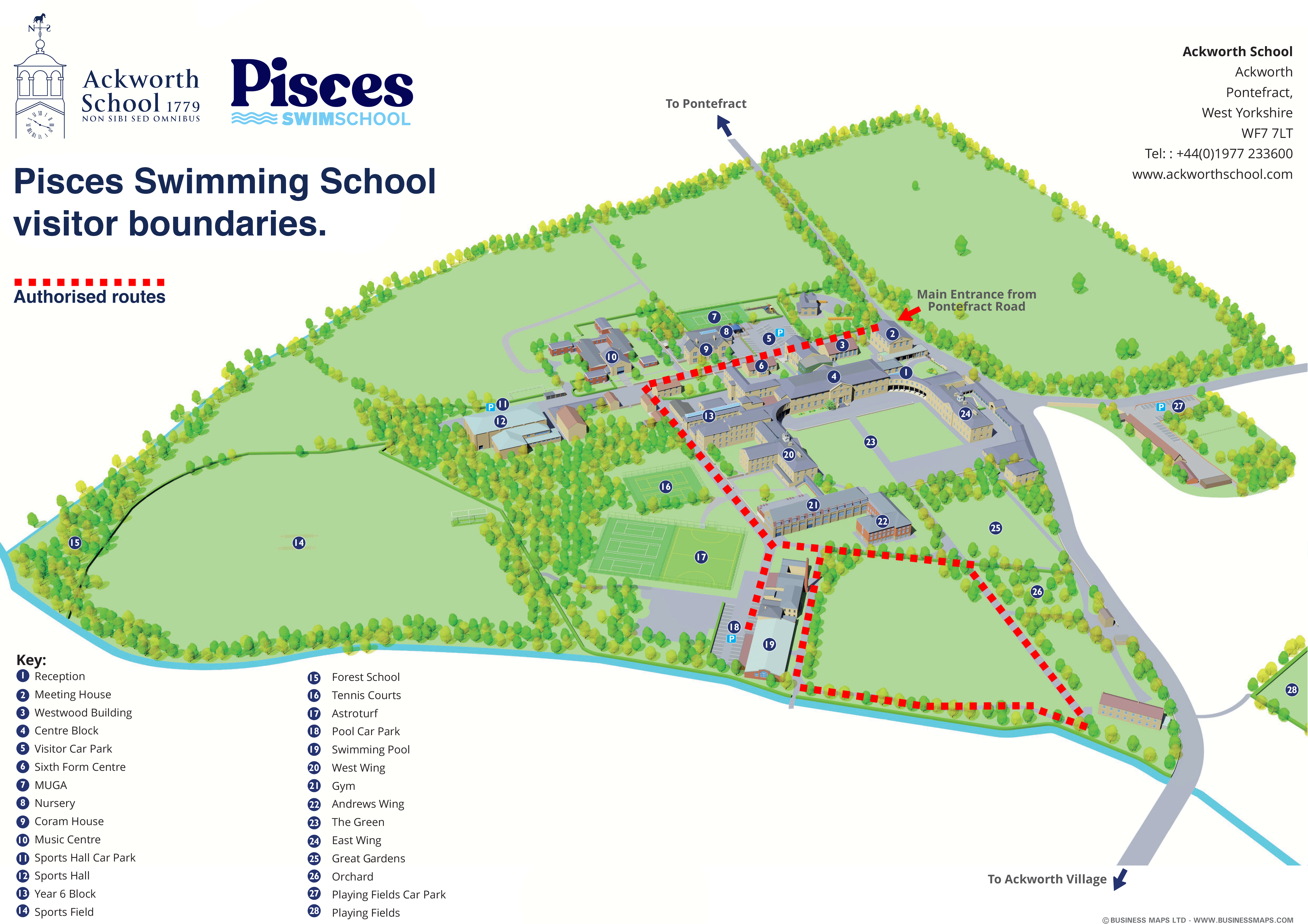 Ackworth Site Map - Pisces Visitor Boundaries